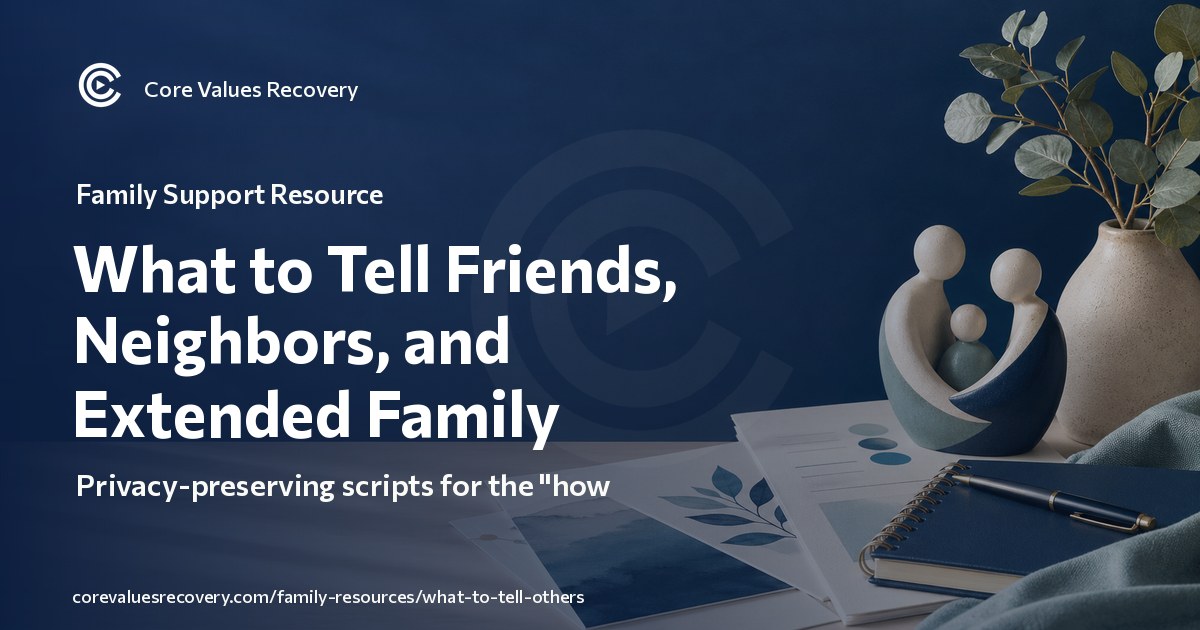 What to Tell Friends, Neighbors, and Extended Family — Core Values Recovery